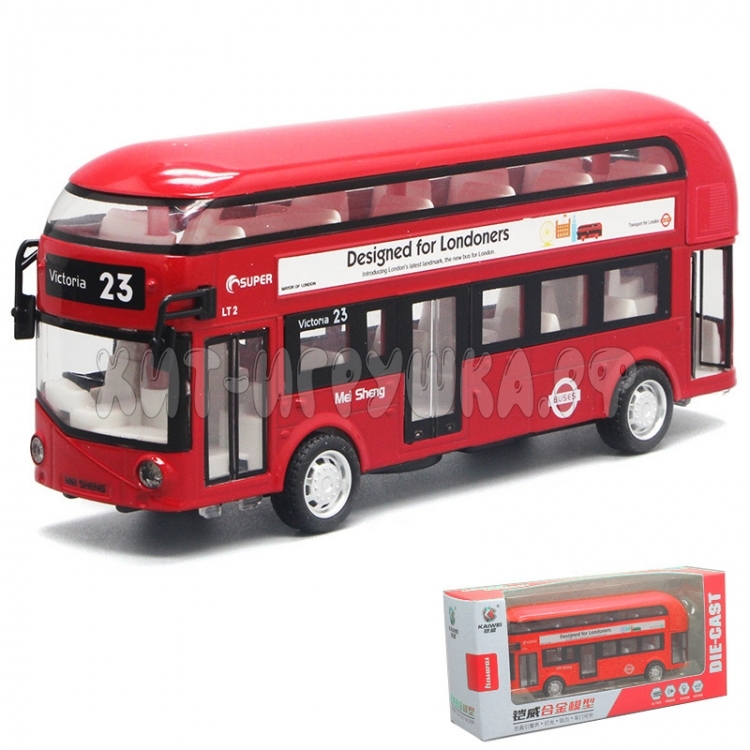 Металлическая модель Автобус в индивидуальной упаковке в ассортименте 6008B